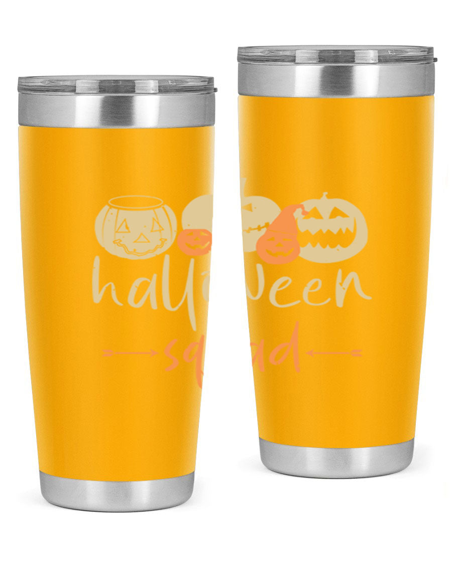 Halloween Squad 159# Tumbler featuring a stylish design, double wall vacuum insulation, and a drink-thru lid, perfect for hot and cold beverages.