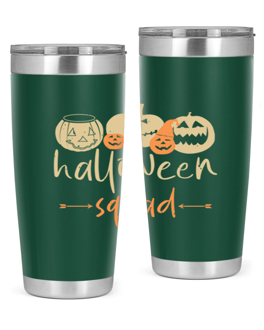 Halloween Squad 159# Tumbler featuring a stylish design, double wall vacuum insulation, and a drink-thru lid, perfect for hot and cold beverages.