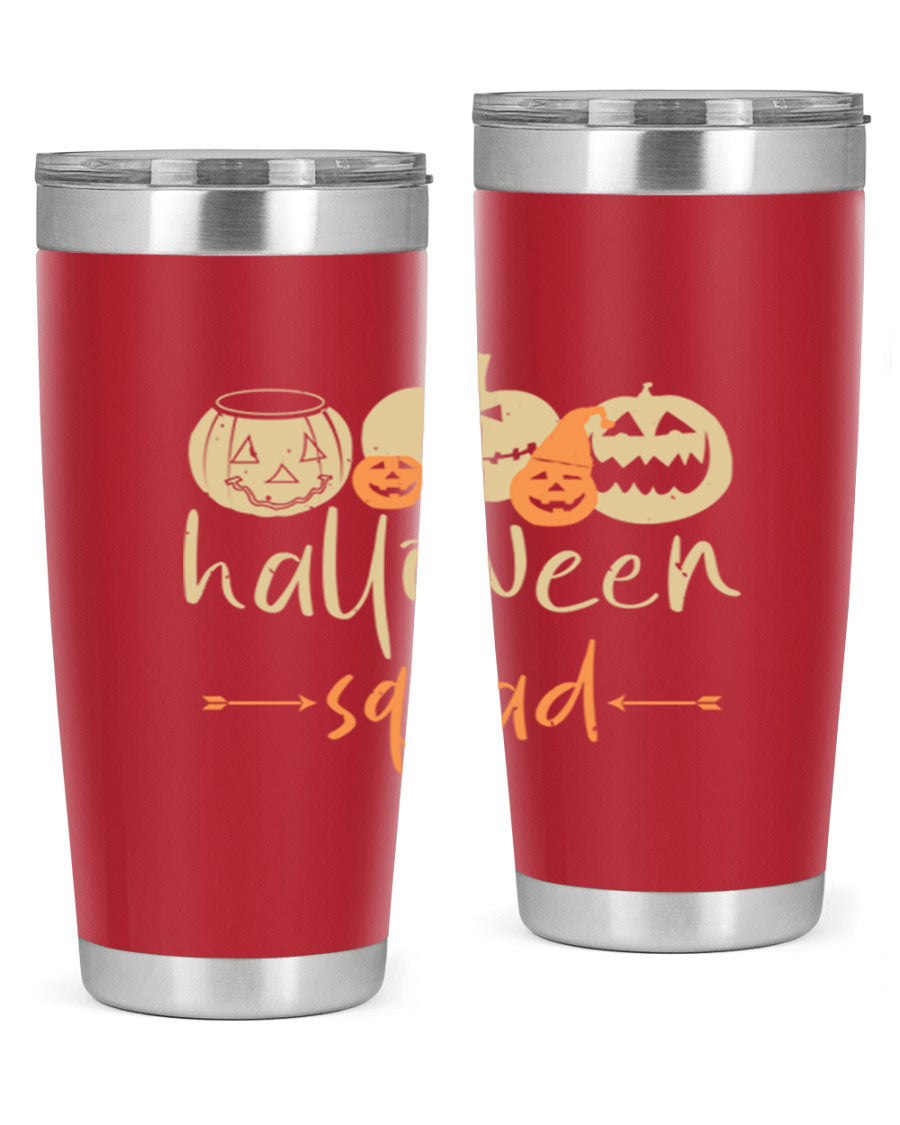 Halloween Squad 159# Tumbler featuring a stylish design, double wall vacuum insulation, and a drink-thru lid, perfect for hot and cold beverages.
