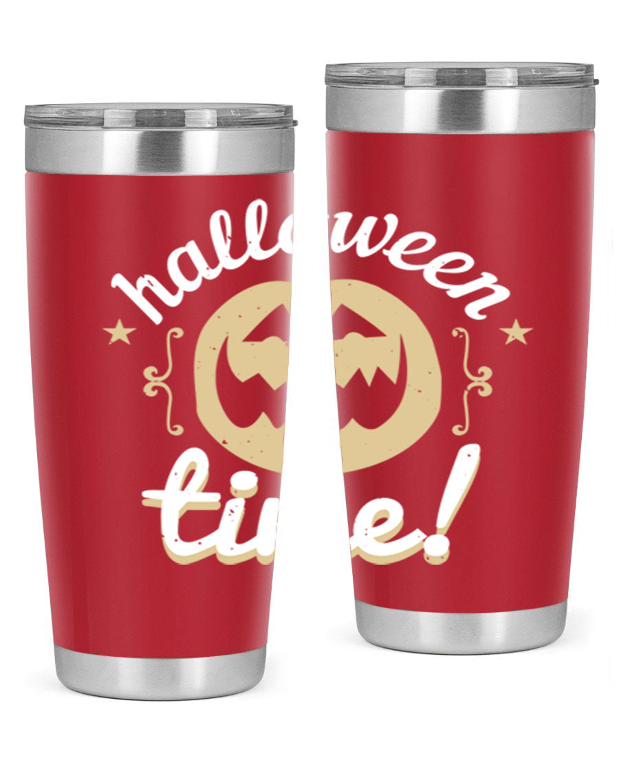 Halloween Time 157# Tumbler featuring a double wall vacuum design, perfect for keeping drinks hot or cold, with a festive Halloween theme.