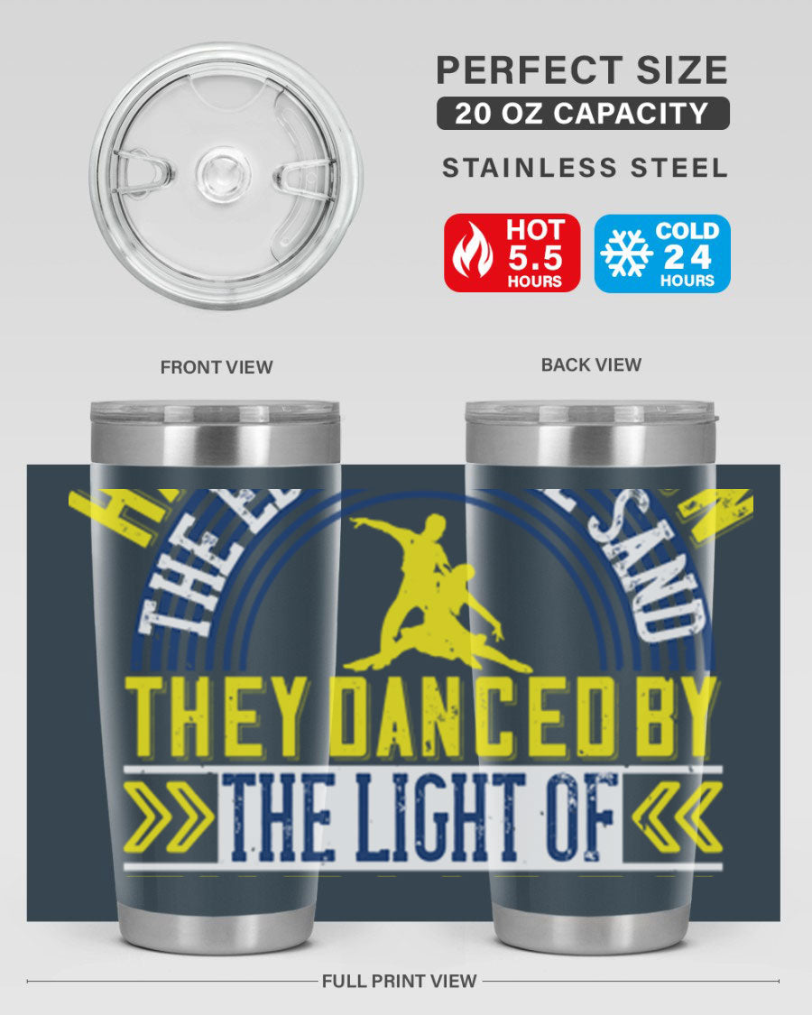 Hand in Hand on the Edge of the Sand Tumbler, a stylish double wall vacuum stainless steel drinkware with a press-in lid.