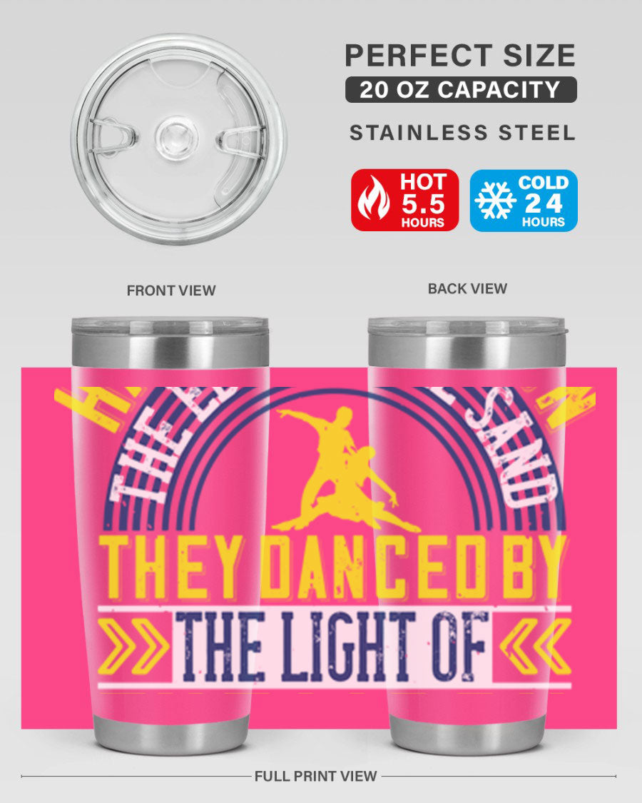 Hand in Hand on the Edge of the Sand Tumbler, a stylish double wall vacuum stainless steel drinkware with a press-in lid.