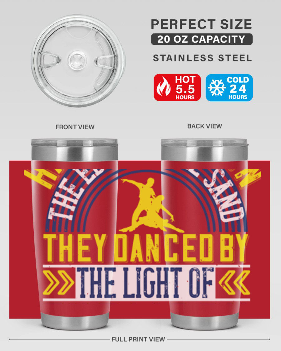 Hand in Hand on the Edge of the Sand Tumbler, a stylish double wall vacuum stainless steel drinkware with a press-in lid.