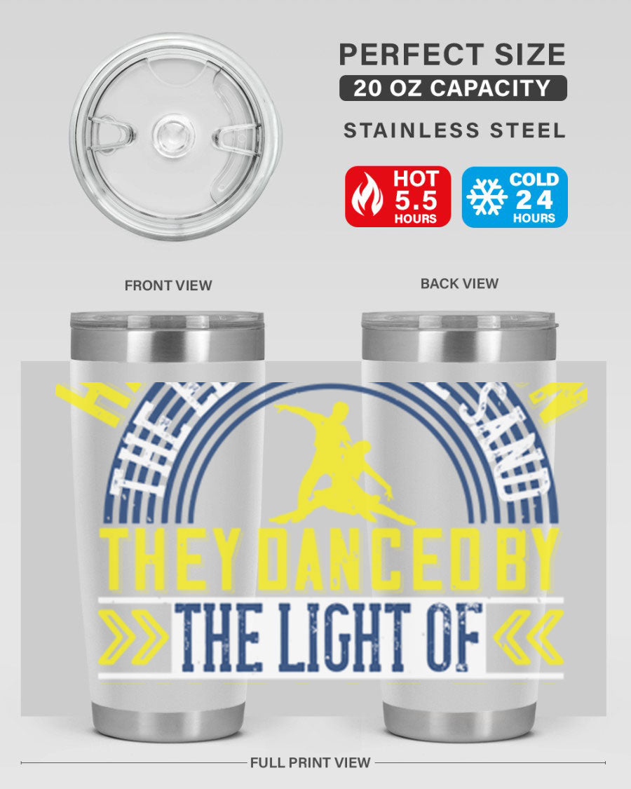 Hand in Hand on the Edge of the Sand Tumbler, a stylish double wall vacuum stainless steel drinkware with a press-in lid.