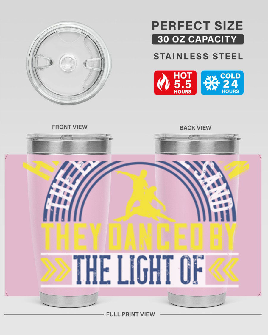 Hand in Hand on the Edge of the Sand Tumbler, a stylish double wall vacuum stainless steel drinkware with a press-in lid.