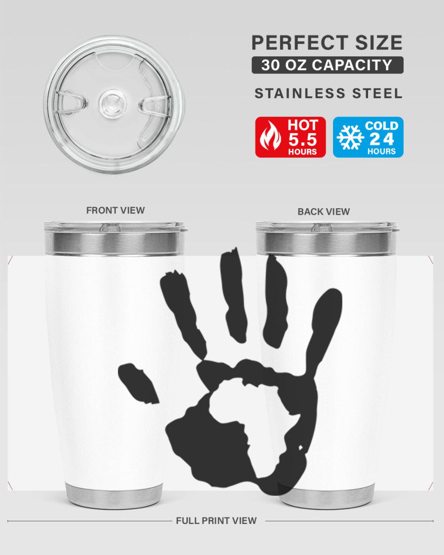 Cotton tank top featuring a hand with Africa design and inspiring phrases, perfect for casual wear.