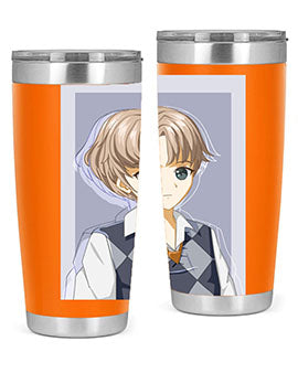 Handsome and cool boy in uniform design on a 20oz stainless steel tumbler, showcasing vibrant colors and a sleek finish.