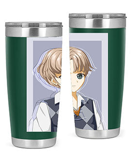 Handsome and cool boy in uniform design on a 20oz stainless steel tumbler, showcasing vibrant colors and a sleek finish.