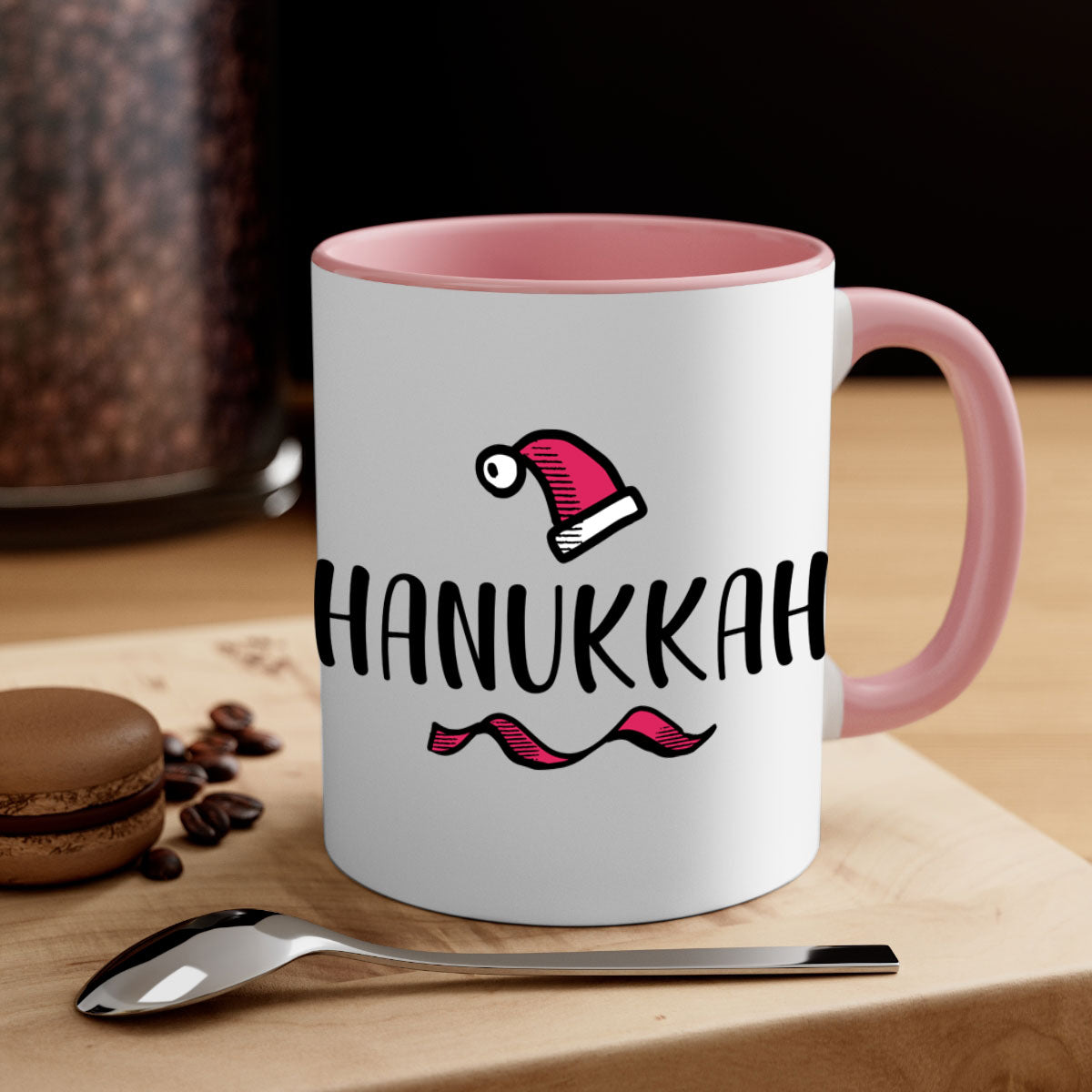 Hanukkah Style 243# Mug featuring a two-tone design with a colored handle and glossy finish, available in multiple colors.