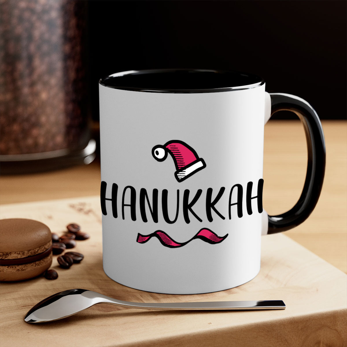 Hanukkah Style 243# Mug featuring a two-tone design with a colored handle and glossy finish, available in multiple colors.
