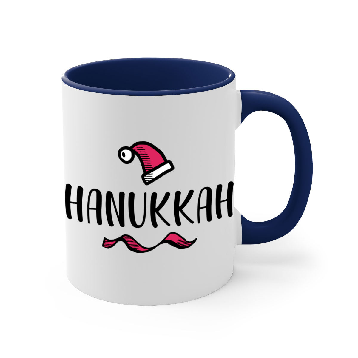 Hanukkah Style 243# Mug featuring a two-tone design with a colored handle and glossy finish, available in multiple colors.