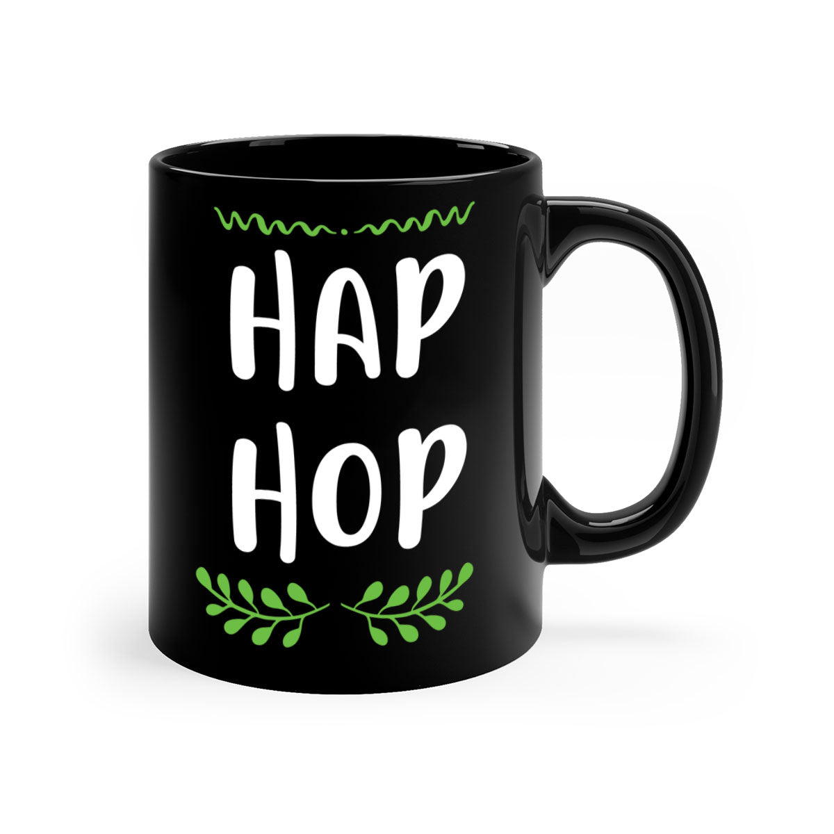 Hap hop style 244# Christmas Mug featuring a glossy finish, colored handle, and interior, available in multiple colors and sizes.