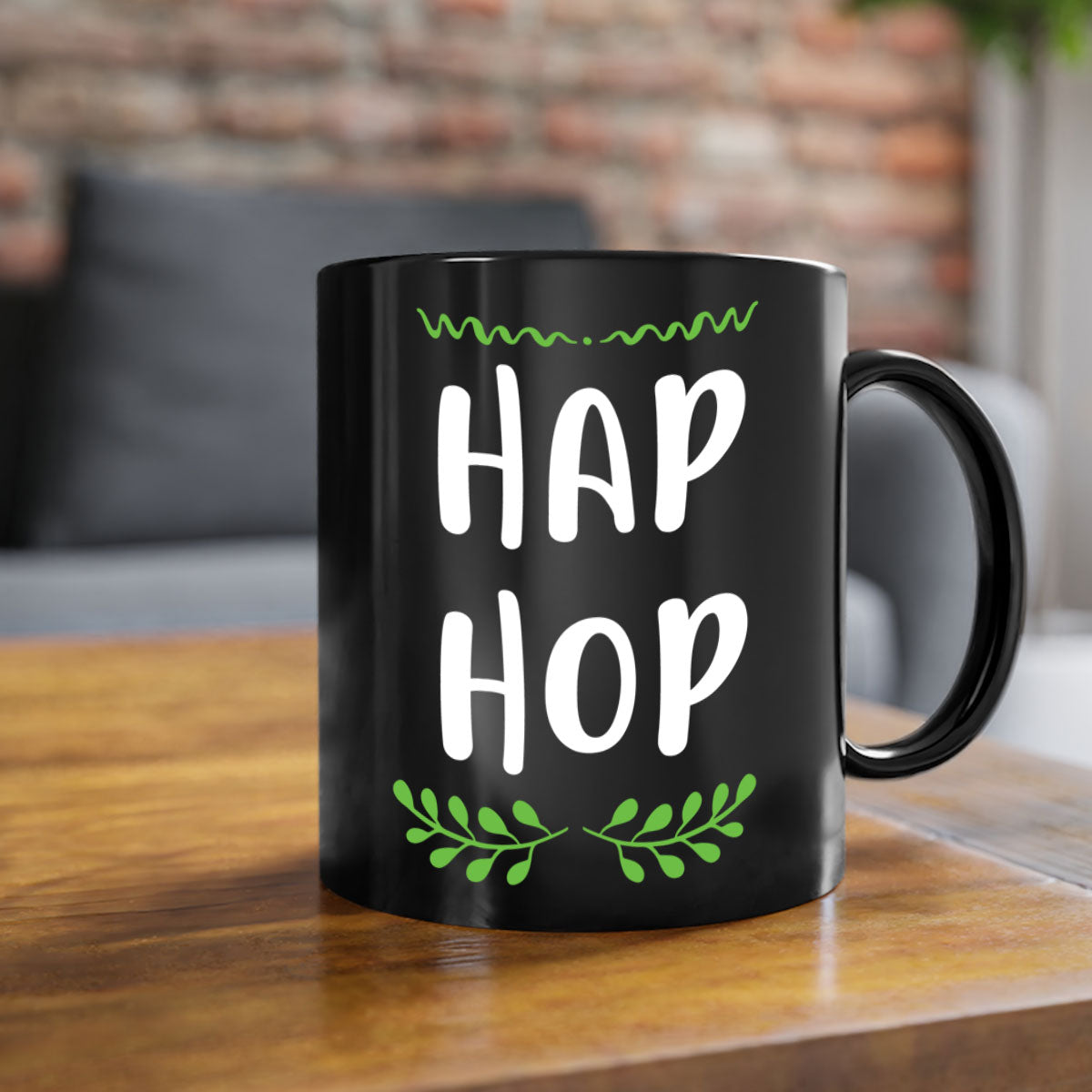 Hap hop style 244# Christmas Mug featuring a glossy finish, colored handle, and interior, available in multiple colors and sizes.