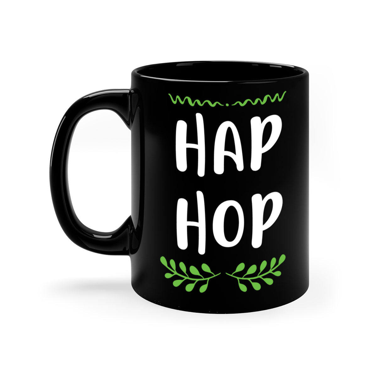 Hap hop style 244# Christmas Mug featuring a glossy finish, colored handle, and interior, available in multiple colors and sizes.