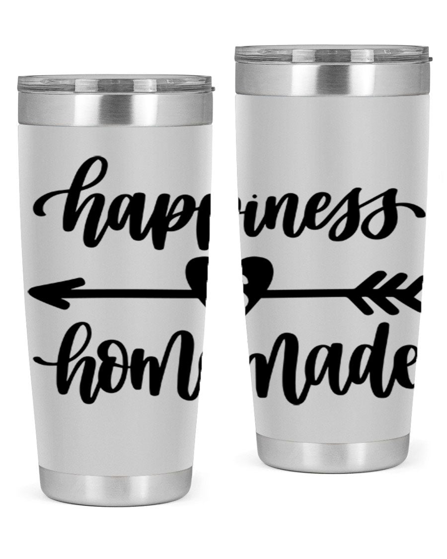Happiness is Homemade 17# Tumbler in stainless steel with a copper lining, featuring a drink-thru lid and a stylish design.