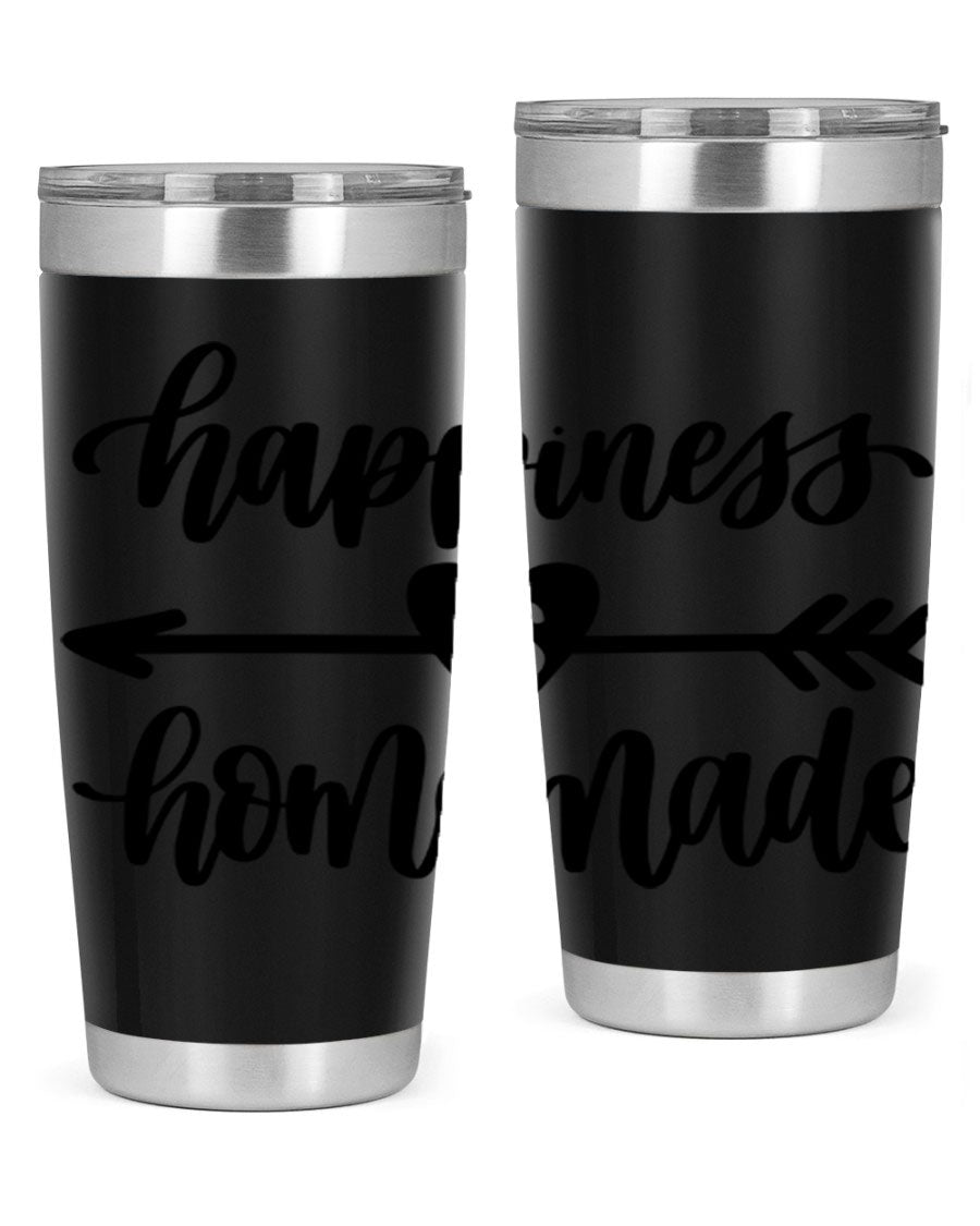 Happiness is Homemade 17# Tumbler in stainless steel with a copper lining, featuring a drink-thru lid and a stylish design.