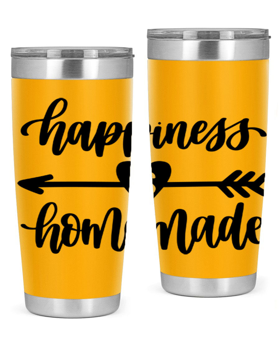 Happiness is Homemade 17# Tumbler in stainless steel with a copper lining, featuring a drink-thru lid and a stylish design.