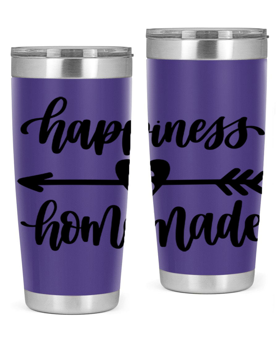 Happiness is Homemade 17# Tumbler in stainless steel with a copper lining, featuring a drink-thru lid and a stylish design.