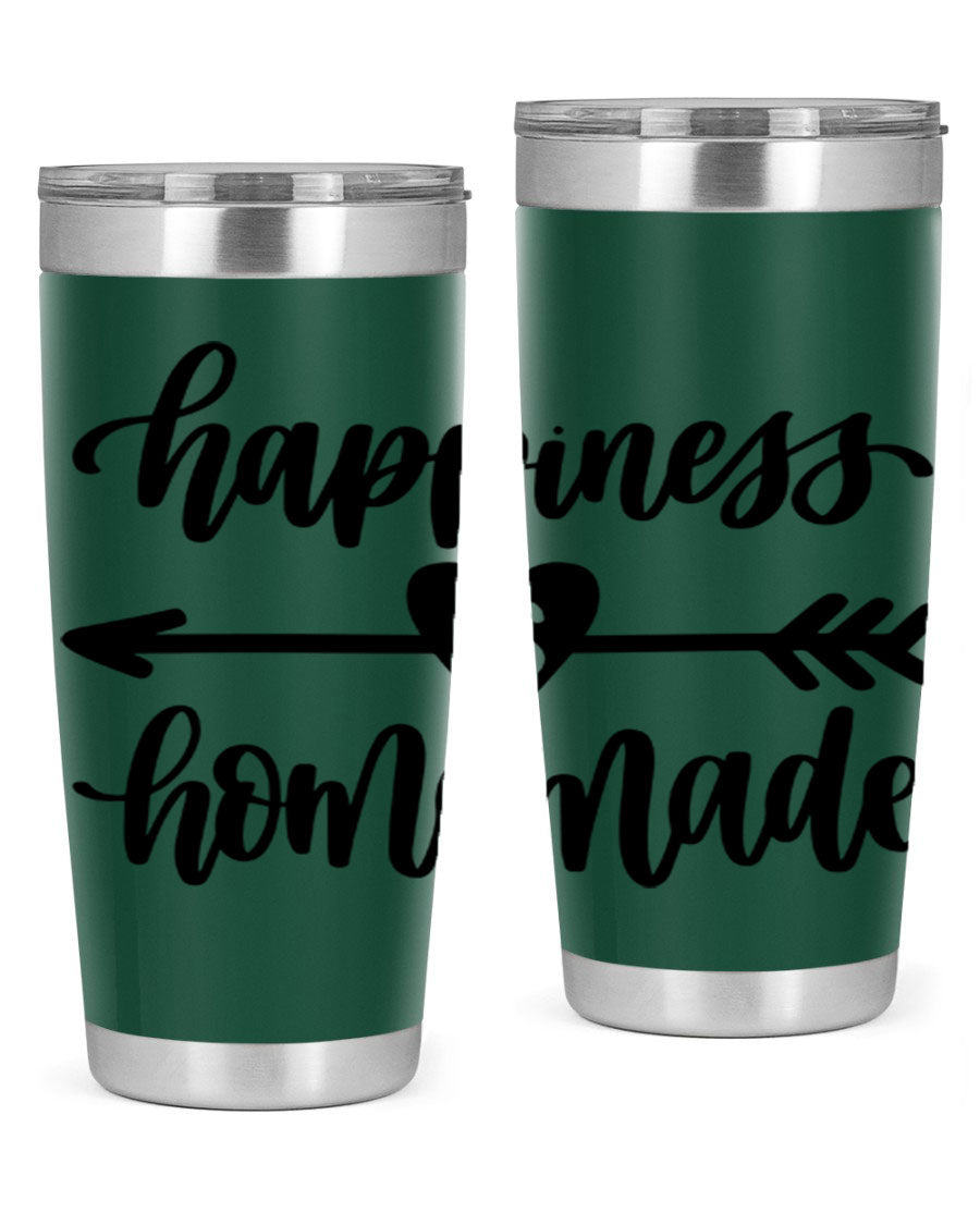 Happiness is Homemade 17# Tumbler in stainless steel with a copper lining, featuring a drink-thru lid and a stylish design.