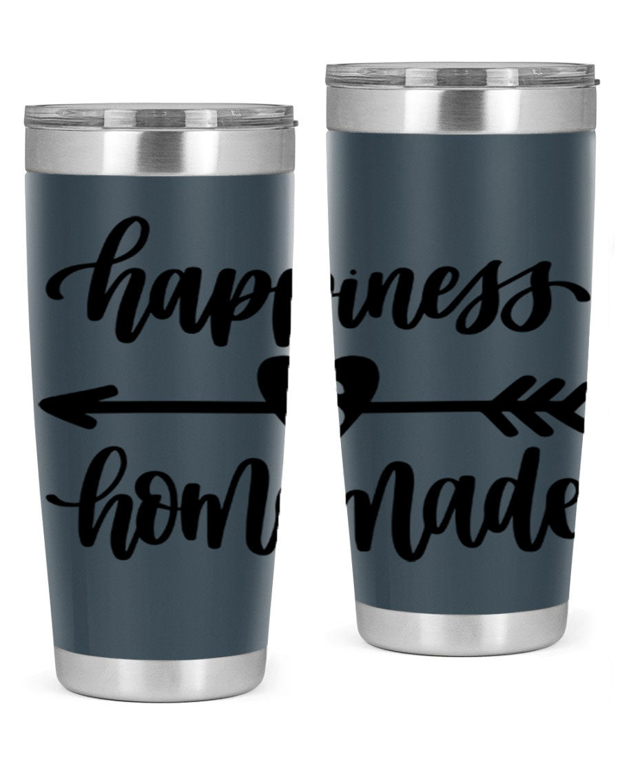 Happiness is Homemade 17# Tumbler in stainless steel with a copper lining, featuring a drink-thru lid and a stylish design.