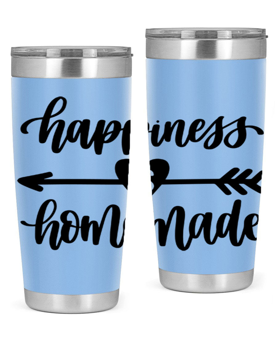 Happiness is Homemade 17# Tumbler in stainless steel with a copper lining, featuring a drink-thru lid and a stylish design.