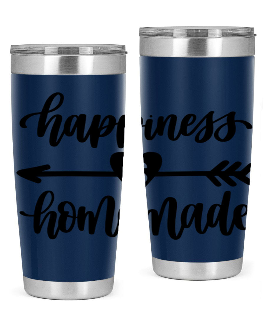 Happiness is Homemade 17# Tumbler in stainless steel with a copper lining, featuring a drink-thru lid and a stylish design.