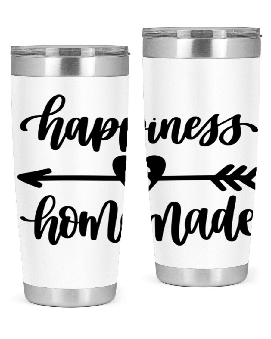 Happiness is Homemade 17# Tumbler in stainless steel with a copper lining, featuring a drink-thru lid and a stylish design.