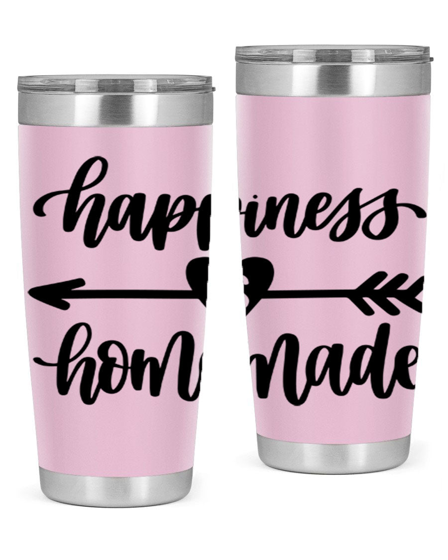 Happiness is Homemade 17# Tumbler in stainless steel with a copper lining, featuring a drink-thru lid and a stylish design.