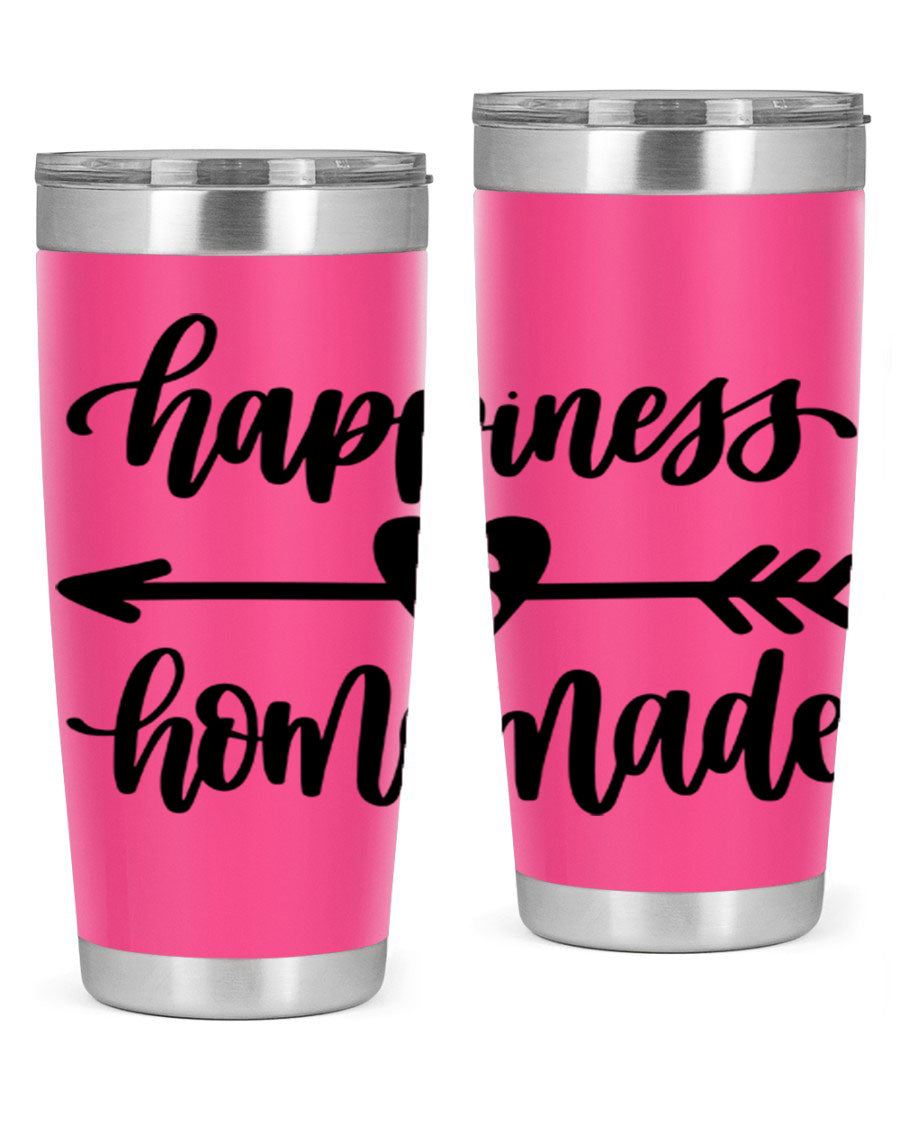 Happiness is Homemade 17# Tumbler in stainless steel with a copper lining, featuring a drink-thru lid and a stylish design.