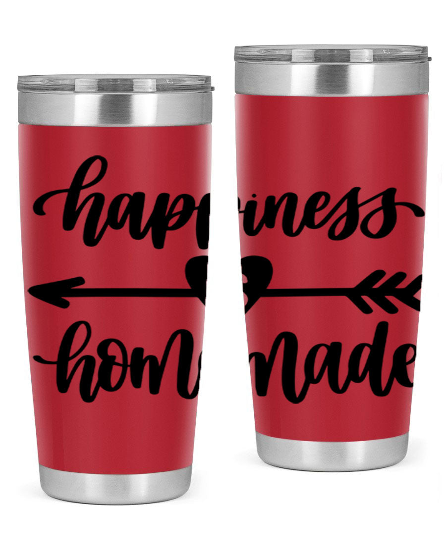 Happiness is Homemade 17# Tumbler in stainless steel with a copper lining, featuring a drink-thru lid and a stylish design.