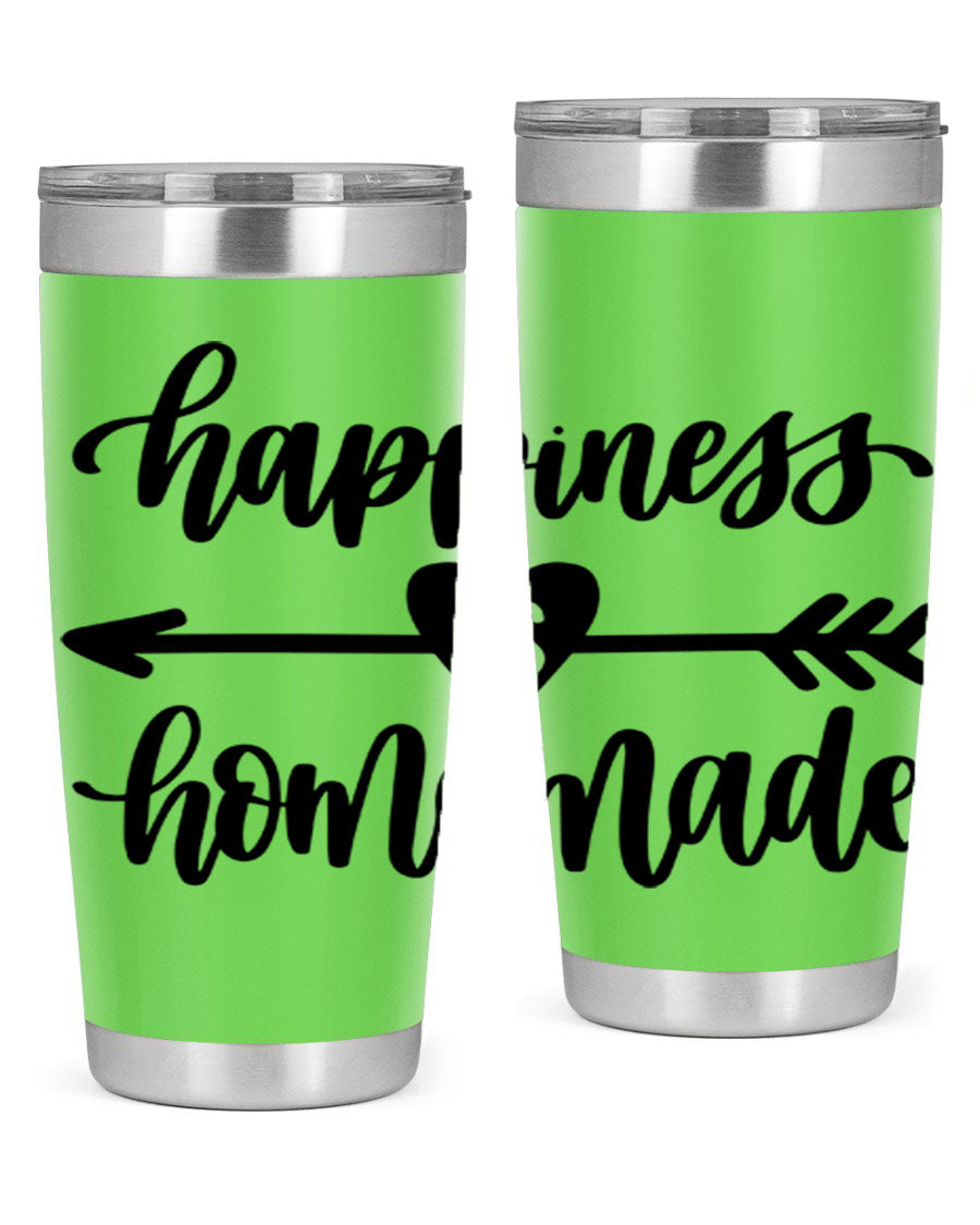 Happiness is Homemade 17# Tumbler in stainless steel with a copper lining, featuring a drink-thru lid and a stylish design.