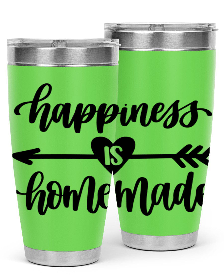 Happiness is Homemade 17# Tumbler in stainless steel with a copper lining, featuring a drink-thru lid and a stylish design.