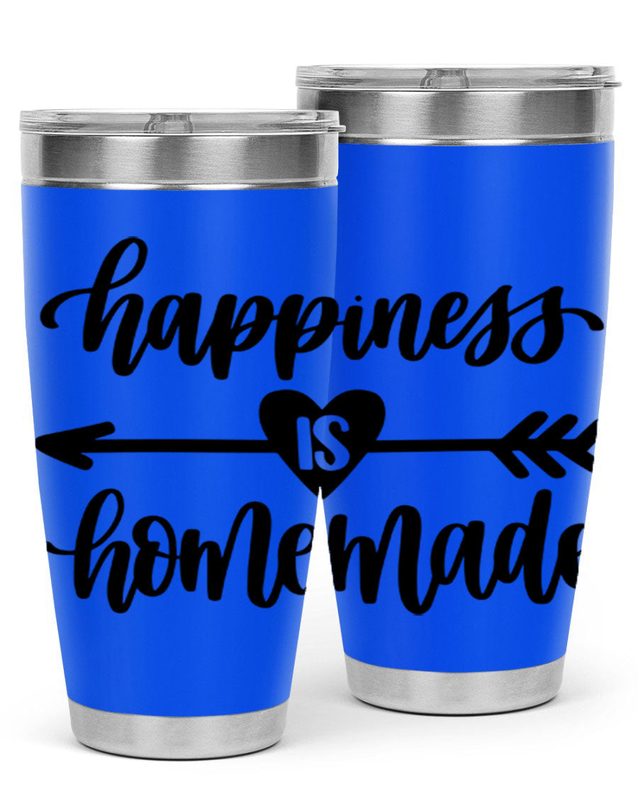 Happiness is Homemade 17# Tumbler in stainless steel with a copper lining, featuring a drink-thru lid and a stylish design.