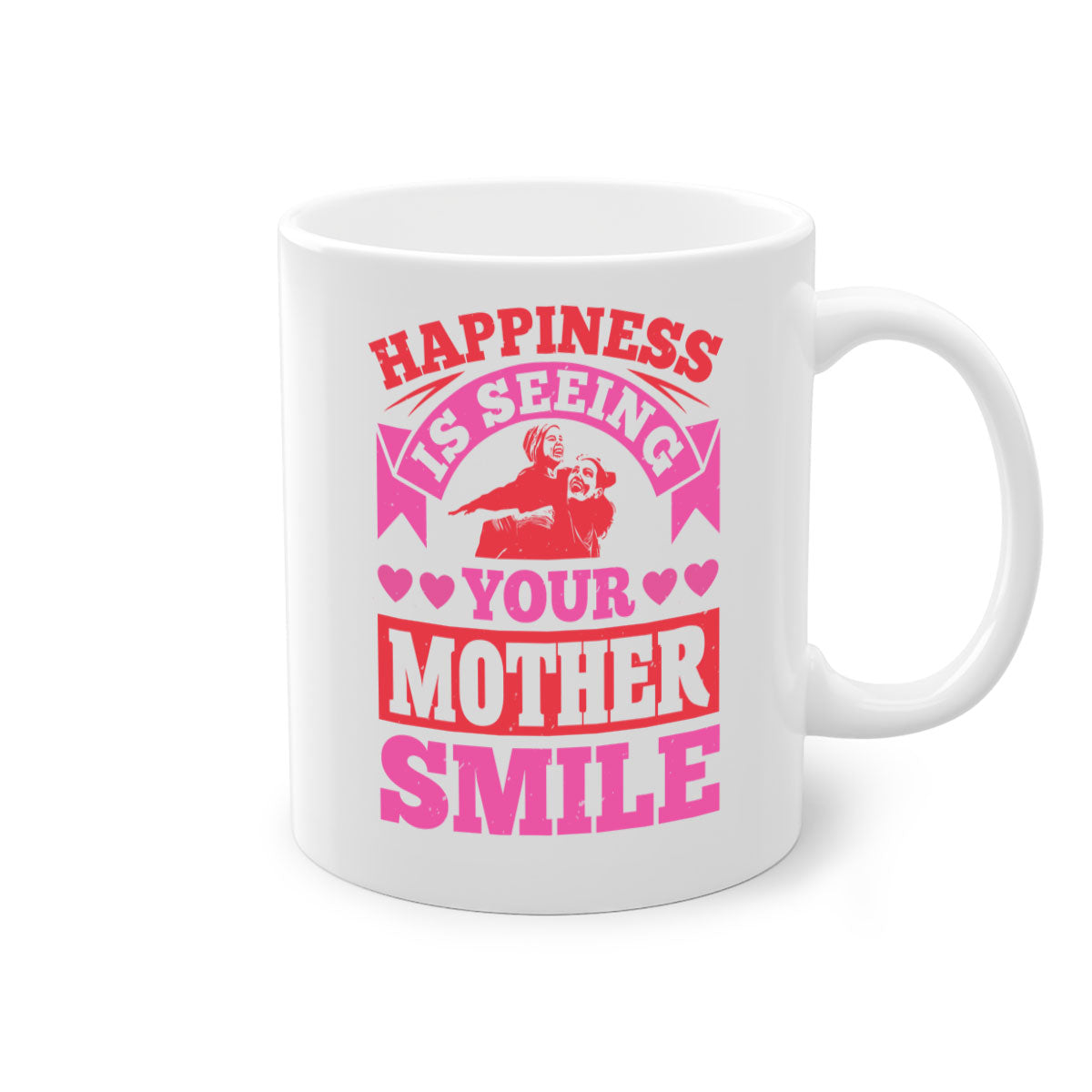 Ceramic mug with a glossy finish featuring a two-tone design, colored handle, and interior, perfect for Mother's Day gifts.
