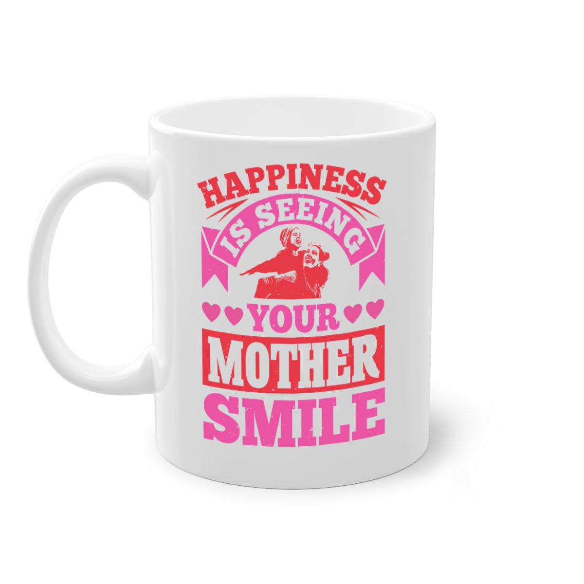 Ceramic mug with a glossy finish featuring a two-tone design, colored handle, and interior, perfect for Mother's Day gifts.