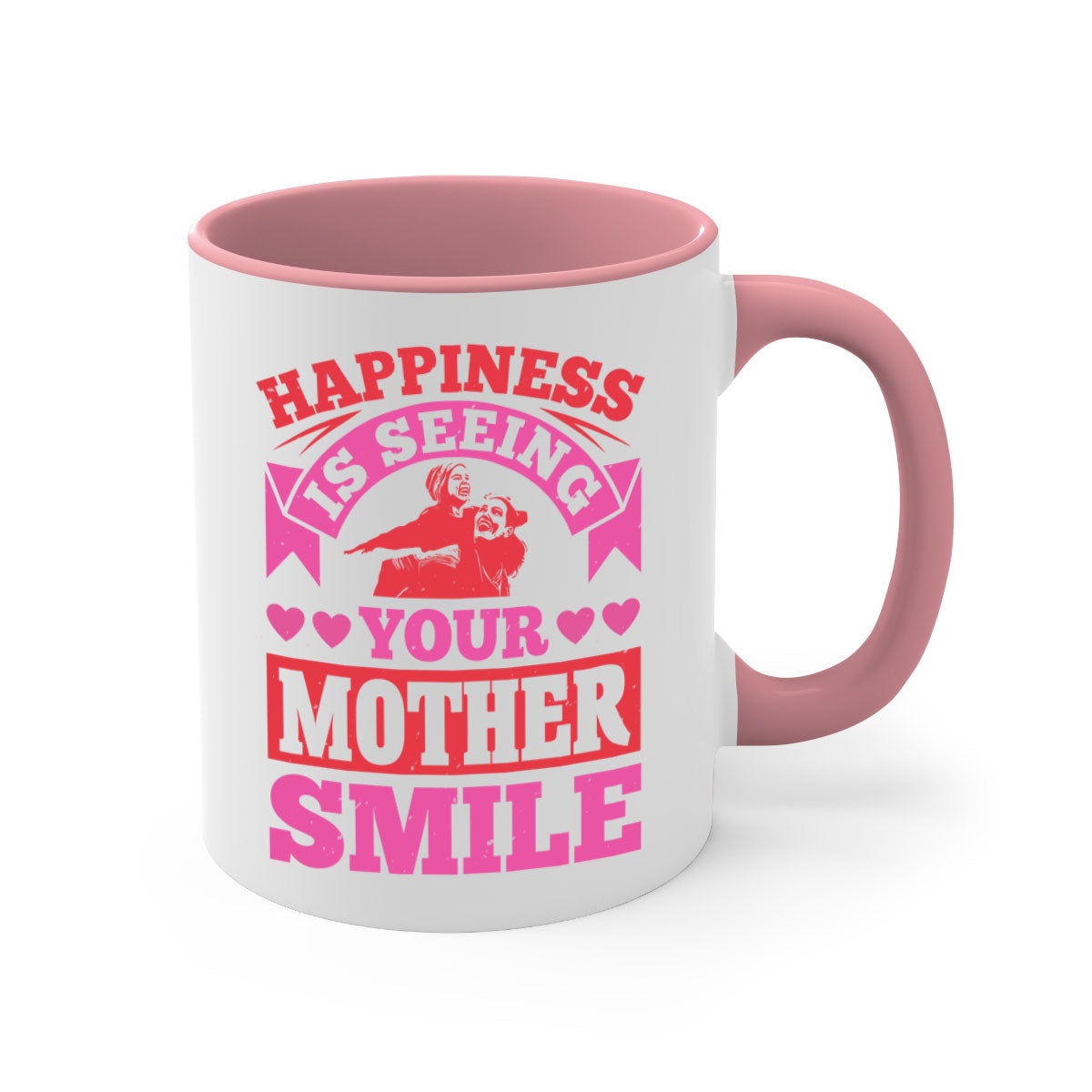 Ceramic mug with a glossy finish featuring a two-tone design, colored handle, and interior, perfect for Mother's Day gifts.