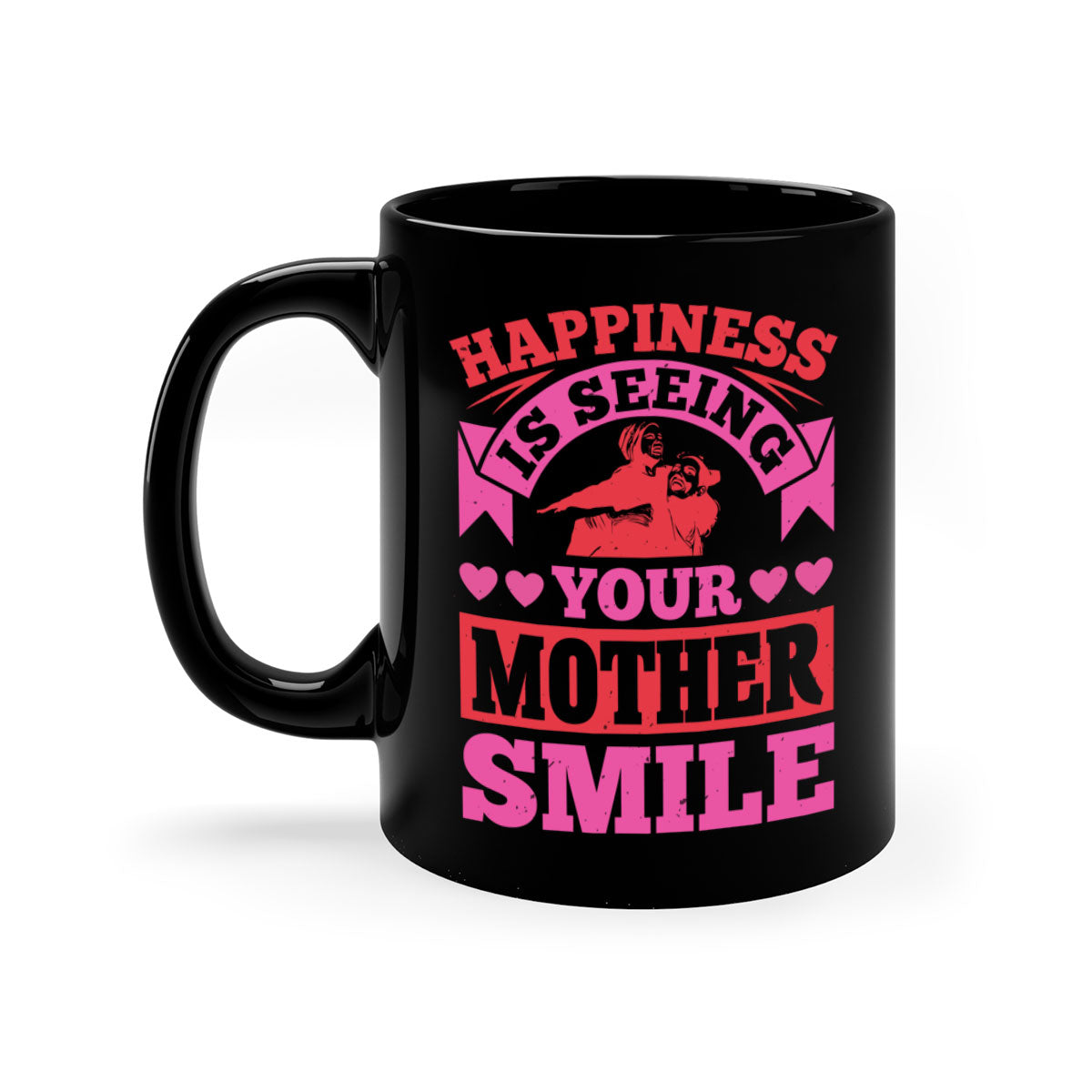 Ceramic mug with a glossy finish featuring a two-tone design, colored handle, and interior, perfect for Mother's Day gifts.