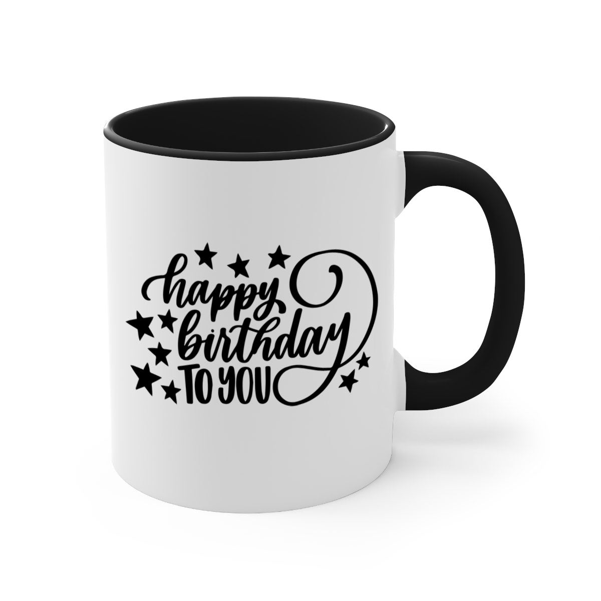 Happy Birthday To You Style 3# Mug with colorful handle and glossy finish, available in multiple colors and sizes.