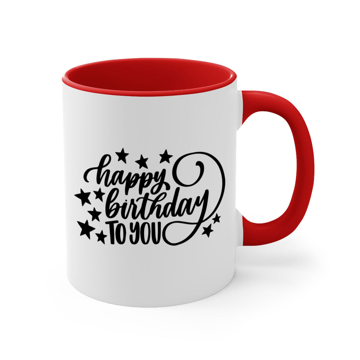 Happy Birthday To You Style 3# Mug with colorful handle and glossy finish, available in multiple colors and sizes.