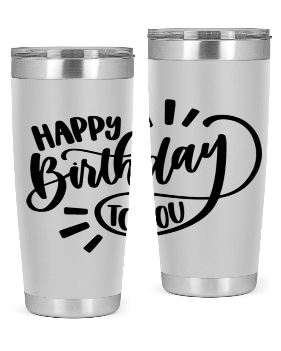 Happy Birthday To You Style 4# tumbler, 20oz double wall vacuum stainless steel with colorful birthday design.