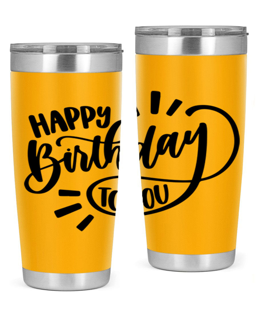 Happy Birthday To You Style 4# tumbler, 20oz double wall vacuum stainless steel with colorful birthday design.