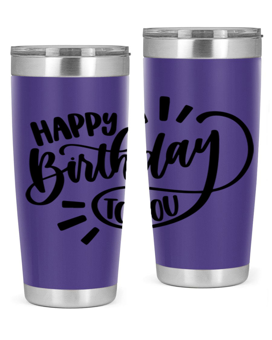 Happy Birthday To You Style 4# tumbler, 20oz double wall vacuum stainless steel with colorful birthday design.