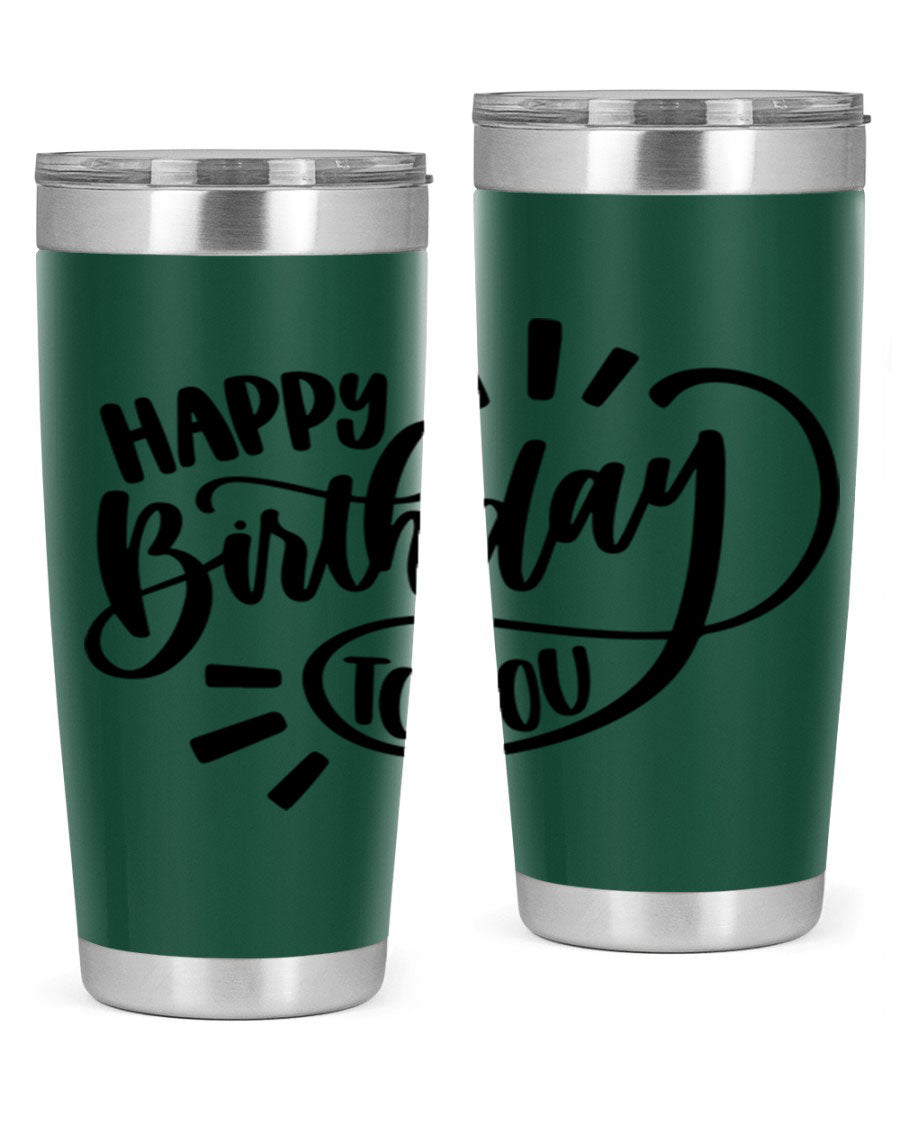 Happy Birthday To You Style 4# tumbler, 20oz double wall vacuum stainless steel with colorful birthday design.