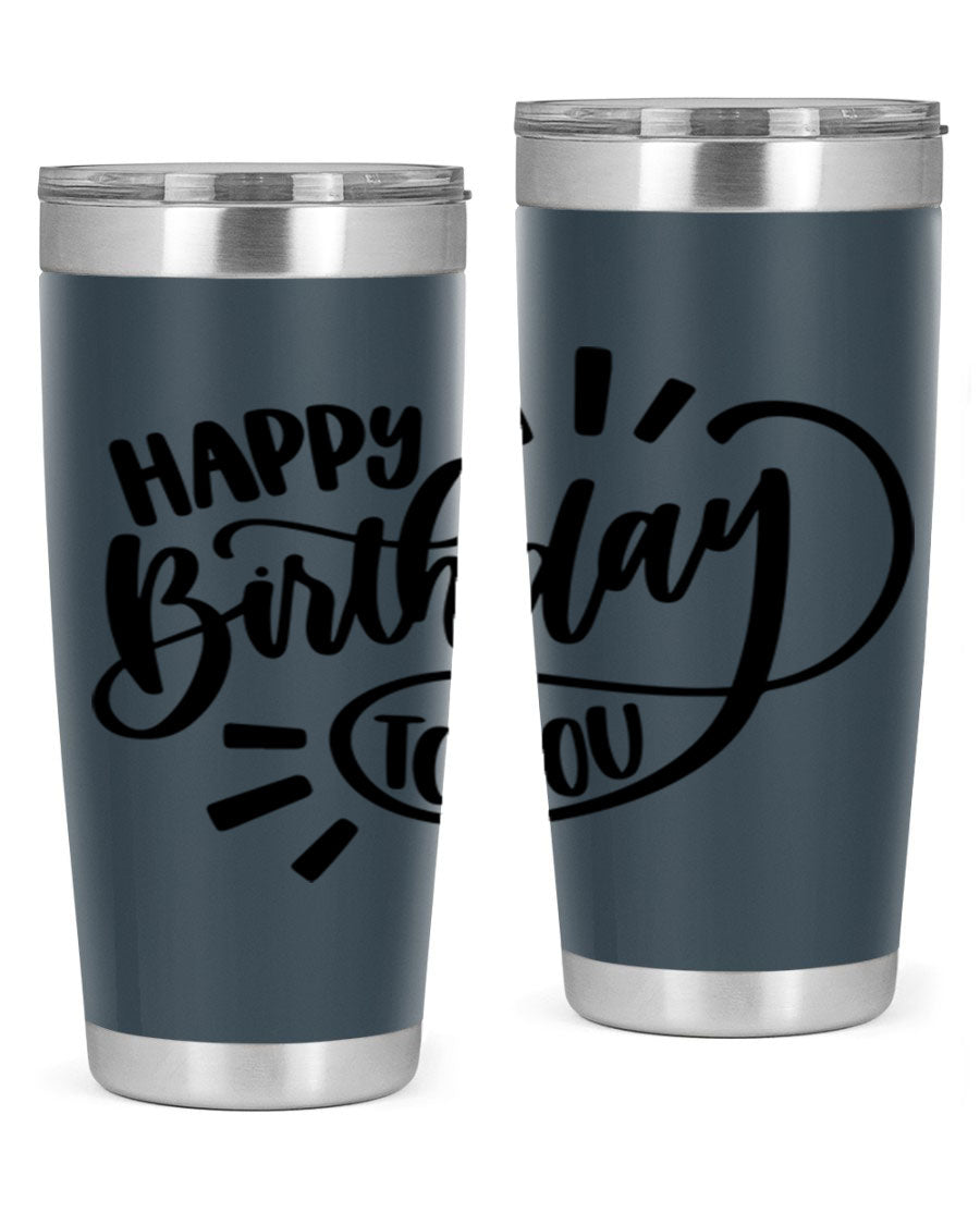 Happy Birthday To You Style 4# tumbler, 20oz double wall vacuum stainless steel with colorful birthday design.