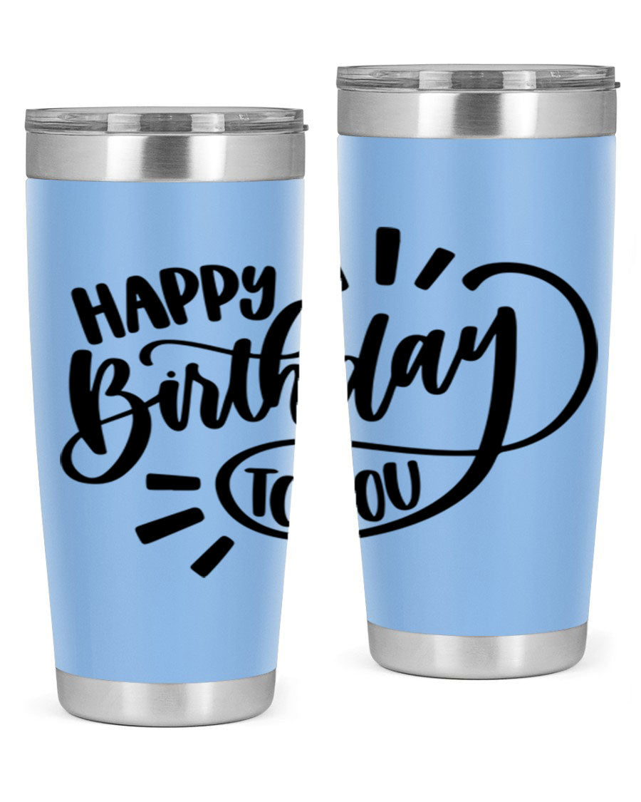 Happy Birthday To You Style 4# tumbler, 20oz double wall vacuum stainless steel with colorful birthday design.