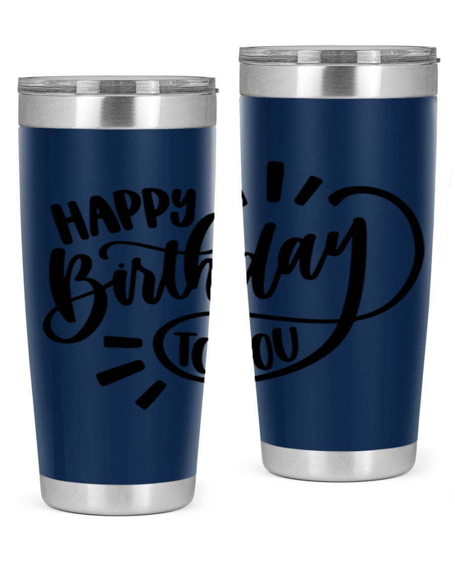 Happy Birthday To You Style 4# tumbler, 20oz double wall vacuum stainless steel with colorful birthday design.