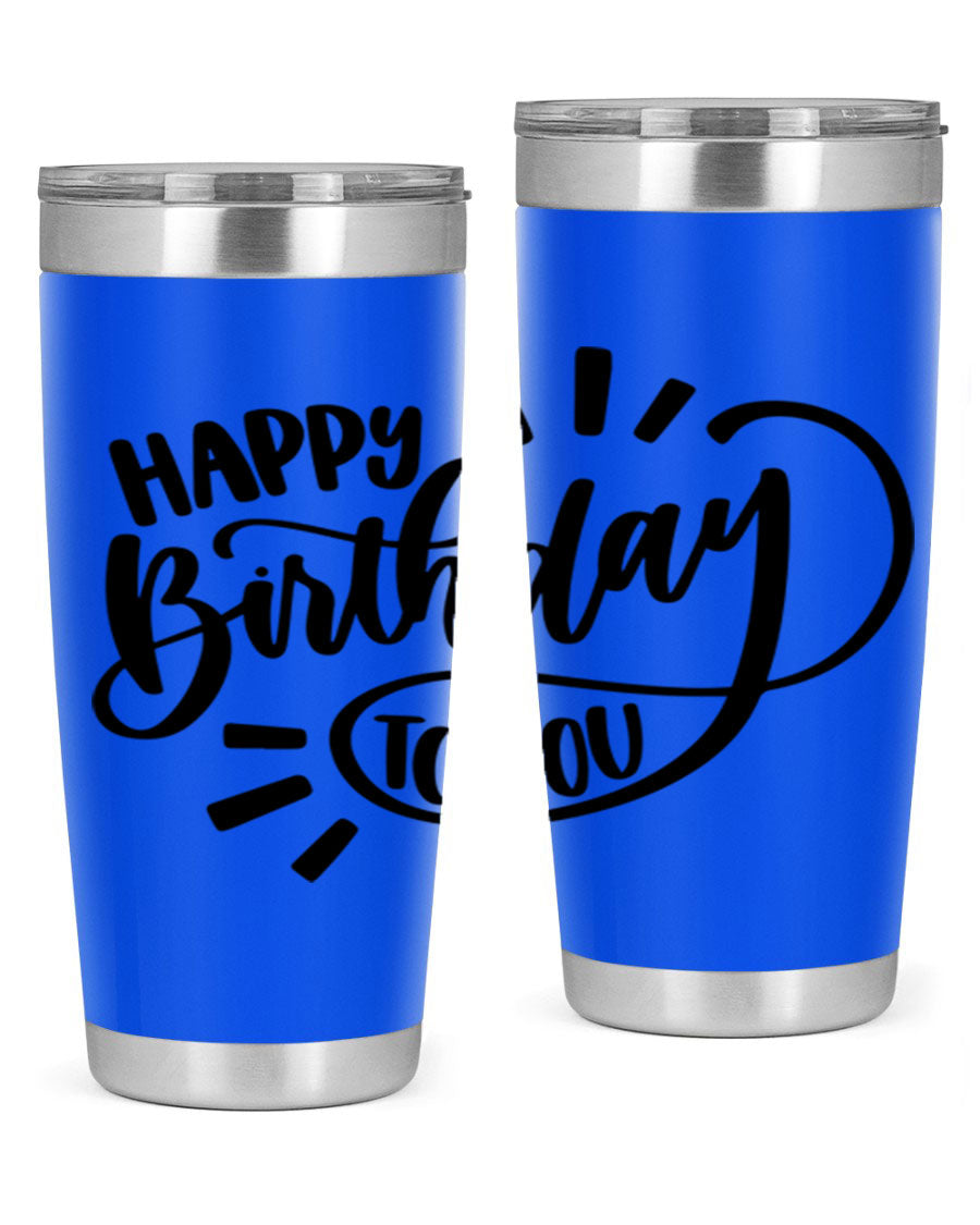 Happy Birthday To You Style 4# tumbler, 20oz double wall vacuum stainless steel with colorful birthday design.