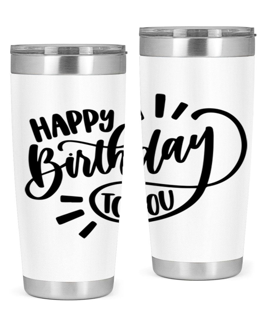 Happy Birthday To You Style 4# tumbler, 20oz double wall vacuum stainless steel with colorful birthday design.
