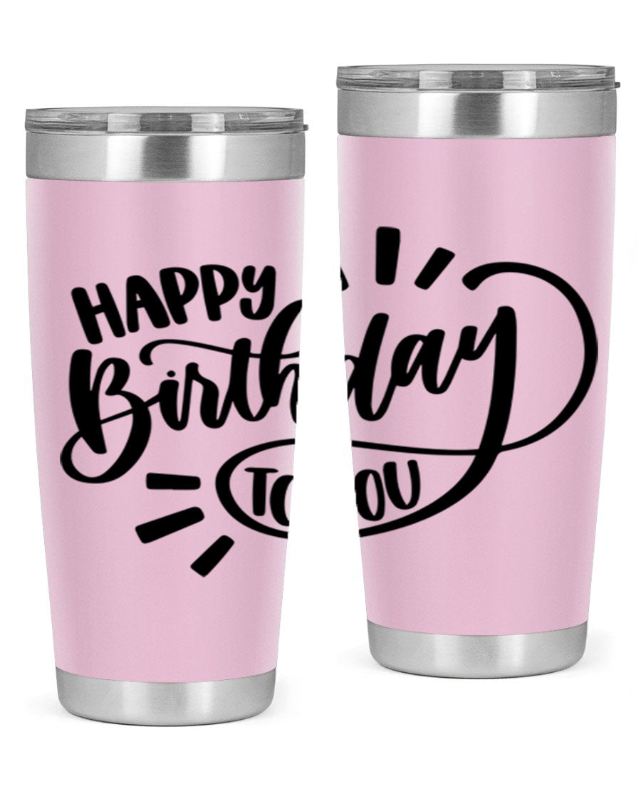 Happy Birthday To You Style 4# tumbler, 20oz double wall vacuum stainless steel with colorful birthday design.