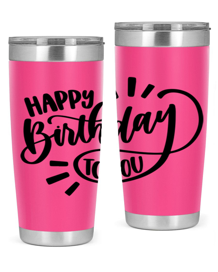 Happy Birthday To You Style 4# tumbler, 20oz double wall vacuum stainless steel with colorful birthday design.
